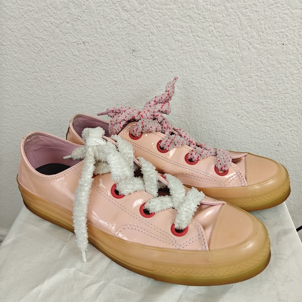 Converse x JW Anderson Chuck 70 Low Top 'Toy' Sneakers Pink Mist Patent Leather